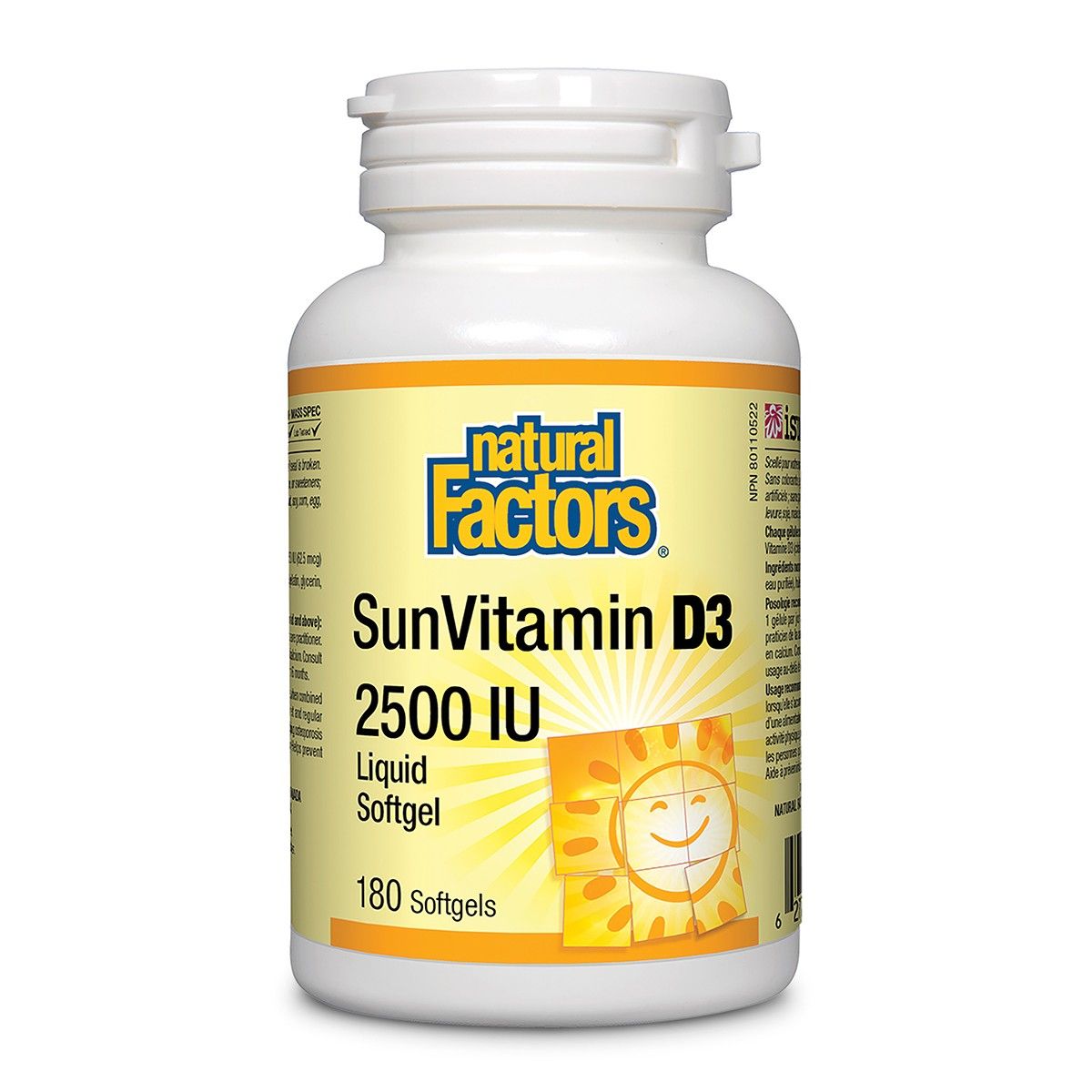 Natural Factors SunVitamin D3 2500 IU 180 Soft Gels