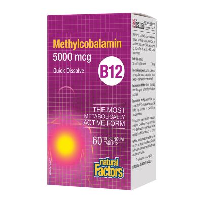 Natural Factors B-12 Methylcobalamin 5000mcg 60 Sublingual Tabs