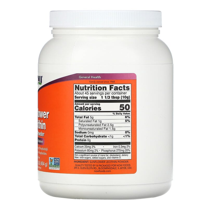 NOW Sunflower Lecithin Powder 454g- PURE SOURCE-The Health Store- Default Title