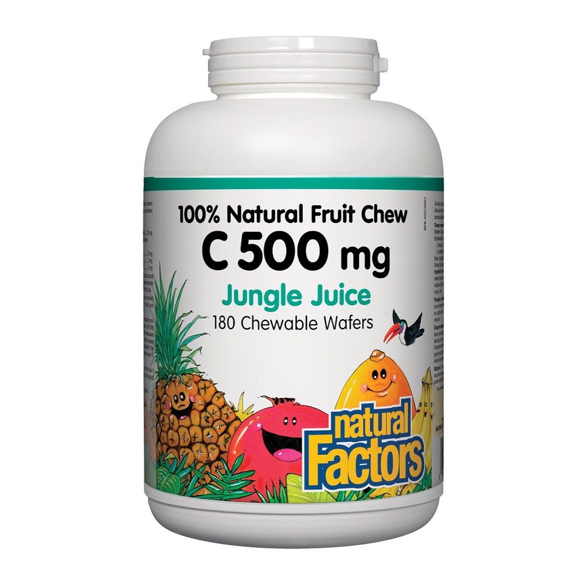 Natural Factors Vit C 500mg 180 Chewable Wafers Jungle Juice