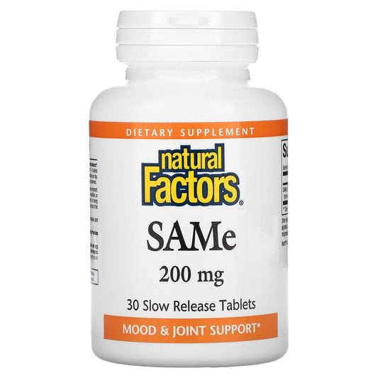 Natural Factors SAMe 200 mg 30 Slow Release Tabs