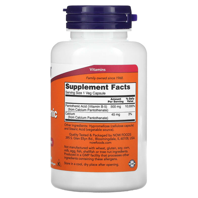 NOW Pantothenic Acid 100 V Caps- PURE SOURCE-The Health Store- Default Title