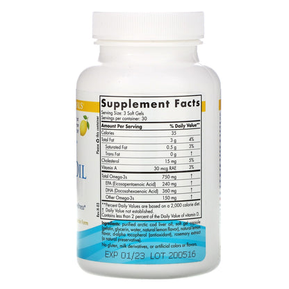 NORDIC Cod Liver Oil Omega-3 750mg Lemon 90 Soft Gels- ECOTREND ECOLOGICS-The Health Store- Default Title