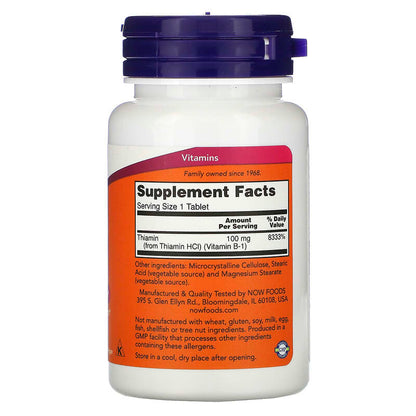 NOW B-1 100mg Nervous System Health 100 Tabs- PURE SOURCE-The Health Store- Default Title