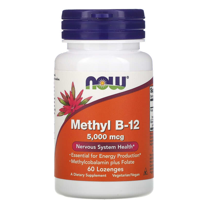 NOW Methyl B-12 5000mcg 60 Chewable Lozenges- PURE SOURCE-The Health Store- Default Title