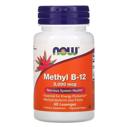 NOW Methyl B-12 5000mcg 60 Chewable Lozenges- PURE SOURCE-The Health Store- Default Title