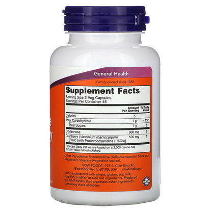 NOW Mannose Cranberry 90 V Caps- PURE SOURCE-The Health Store- Default Title