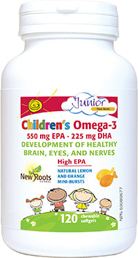 New Roots Children's Omega 3 120 Chewable Soft Gels