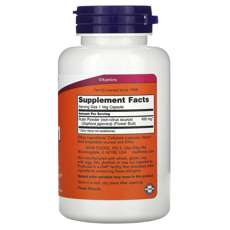 NOW Rutin 450mg 100 Vcaps- PURE SOURCE-The Health Store- Default Title