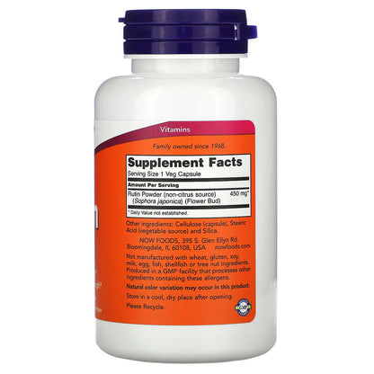 NOW Rutin 450mg 100 Vcaps- PURE SOURCE-The Health Store- Default Title