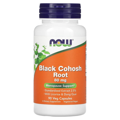NOW Black Cohosh Root 80 mg Menopause Support 90 V Caps- PURE SOURCE-The Health Store- Default Title