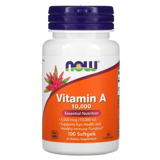 NOW Vitamin A 10,000 IU 100 Soft Gels- PURE SOURCE-The Health Store- Default Title