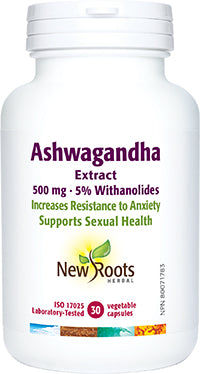 New Roots Ashwagandha Extract 500mg 30 V Caps