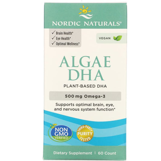 NORDIC Algae DHA Omega-3 500mg Vegan 60 Soft Gels- ECOTREND ECOLOGICS-The Health Store- Default Title