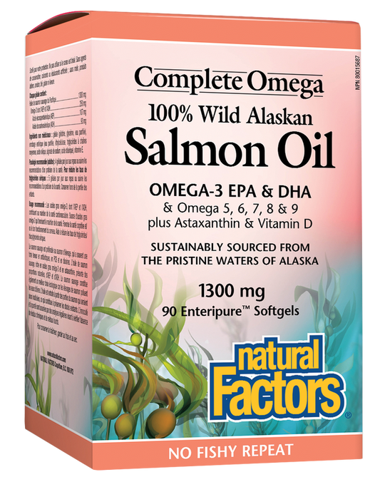 Natural Factors Wild Alaska Salmon Oil 1300mg 90 Soft Gels