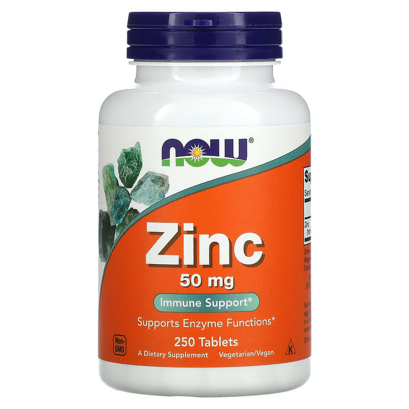 NOW Zinc Gluconate 50mg 250 Tabs- PURE SOURCE-The Health Store- Default Title