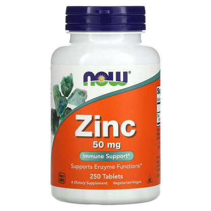 NOW Zinc Gluconate 50mg 250 Tabs- PURE SOURCE-The Health Store- Default Title