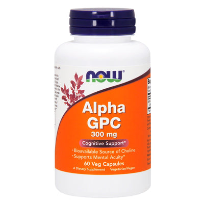NOW Alpha GPC Cognitive Support 300mg 60 V Caps- PURE SOURCE-The Health Store- Default Title