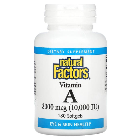 Natural Factors Vitamin A 10,000 IU 180 Soft Gels