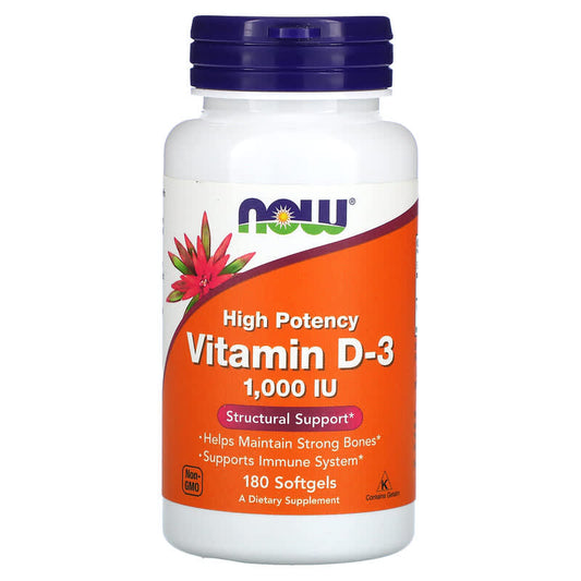 NOW Vitamin D3 1000 IU 180 Soft Gels