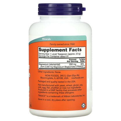 NOW Magnesium Bisglycinate Powder 227g- PURE SOURCE-The Health Store- Default Title