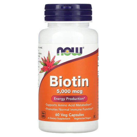 NOW Biotin 5000mcg 60 V Caps- PURE SOURCE-The Health Store- Default Title