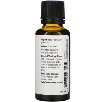 NOW Ginger Essential Oil 30mL- PURE SOURCE-The Health Store- Default Title