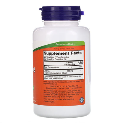 NOW Licorice Root 100 V Caps- PURE SOURCE-The Health Store- Default Title