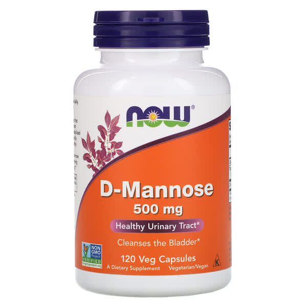 NOW D-Mannose Healthy Urinary Tract 500mg 120 V Caps