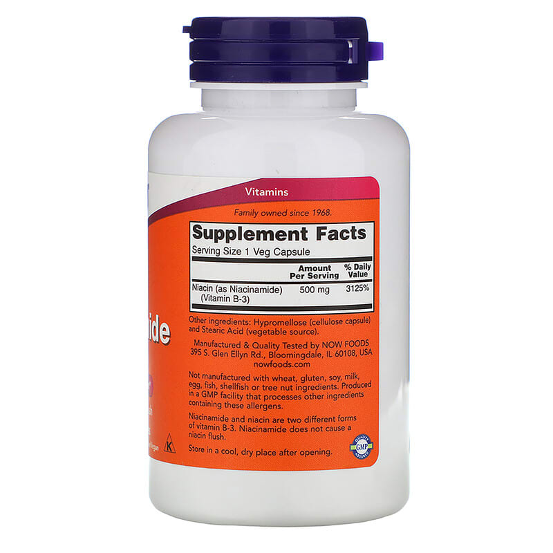 NOW Niacinamide 500MG B3 100 V Caps- PURE SOURCE-The Health Store- Default Title