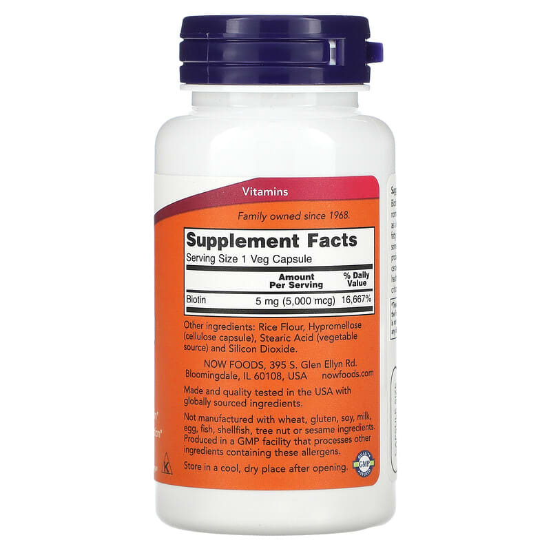 NOW Biotin 5000mcg 60 V Caps- PURE SOURCE-The Health Store- Default Title