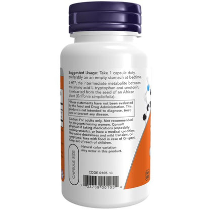 NOW 5-HTP 100mg 60 Caps- PURE SOURCE-The Health Store- Default Title