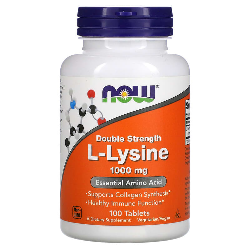 NOW L-Lysine Double Strength 1000mg 100 Tabs