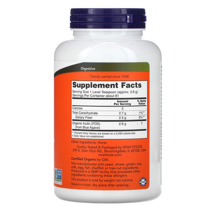 NOW Organic Inulin Powder 227g- PURE SOURCE-The Health Store- Default Title