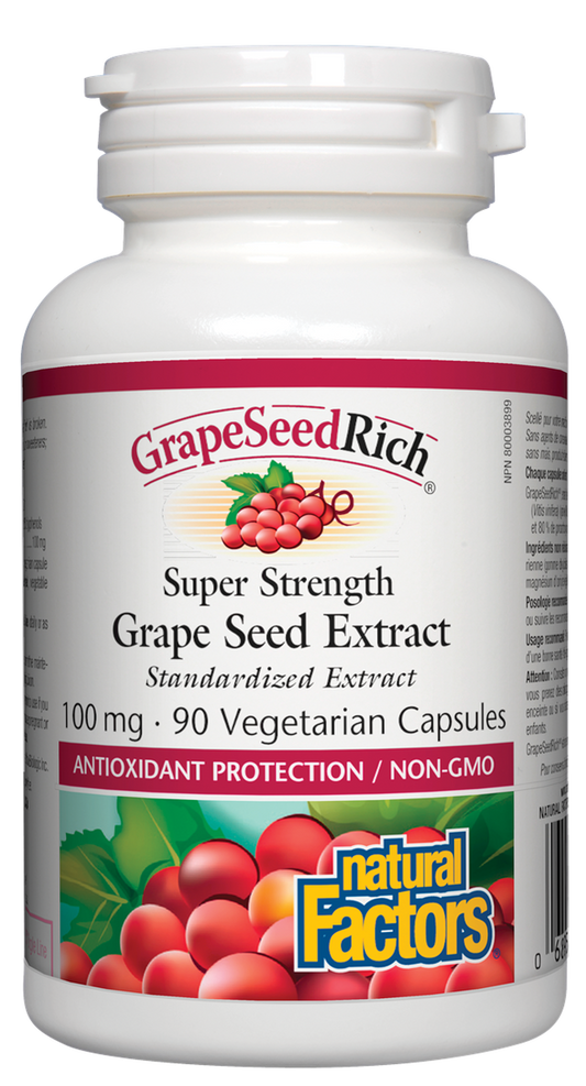 Natural Factors GrapeSeedRich Grape Seed Extract 90 Soft Gels