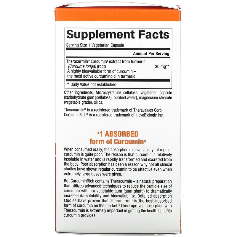 Natural Factors Theracurmin Curcumin 60 V Caps