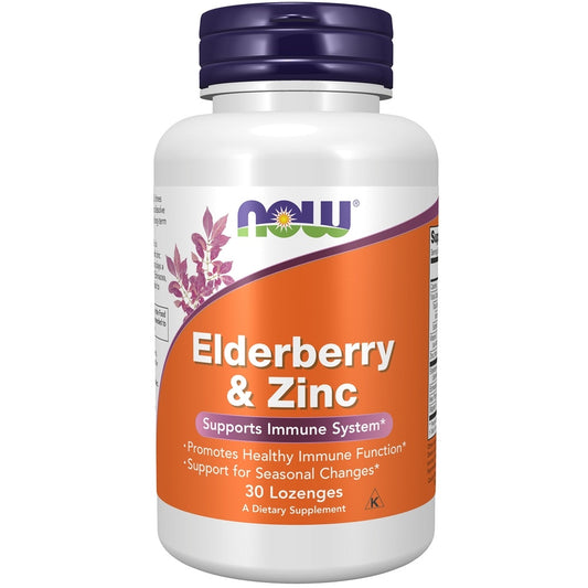 NOW Elderberry & Zinc Immune Support 30 Lozenges- PURE SOURCE-The Health Store- Default Title