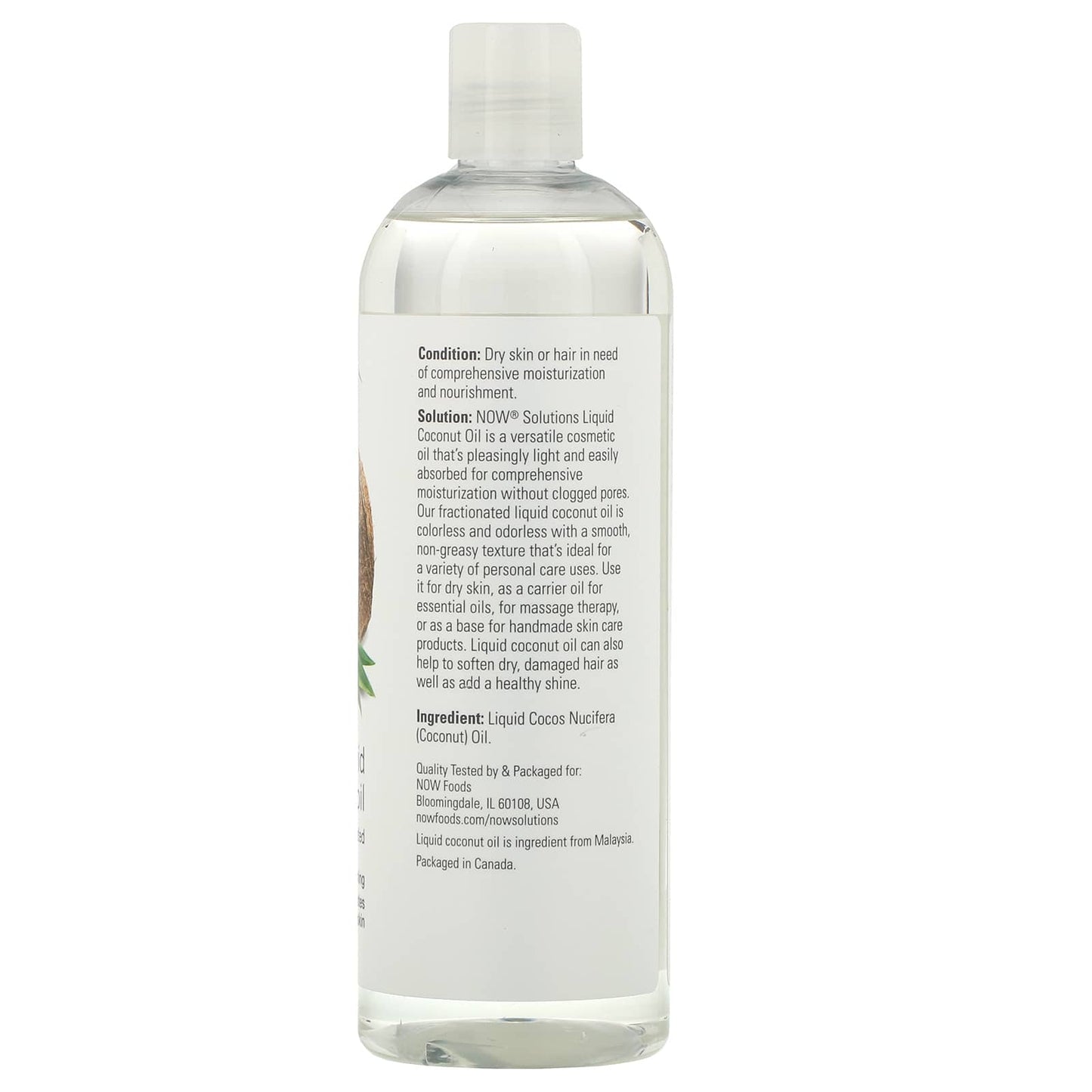 NOW Liquid Coconut Oil Pure Fractionated 473mL- PURE SOURCE-The Health Store- Default Title