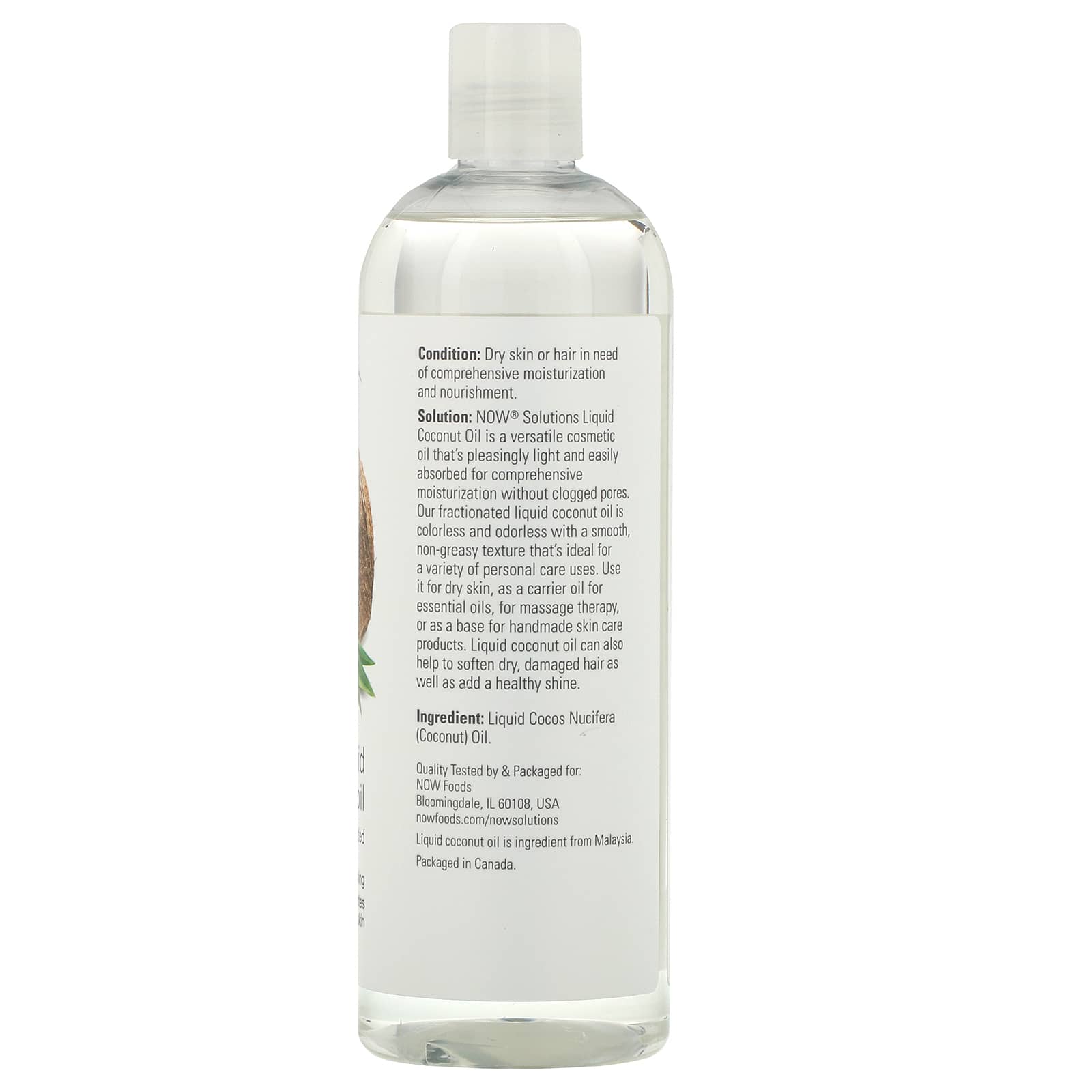 NOW Liquid Coconut Oil Pure Fractionated 473mL- PURE SOURCE-The Health Store- Default Title
