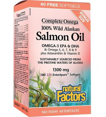 Natural Factors Wild Alaskan Salmon Oil 180 Soft Gels