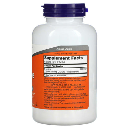 NOW L-Lysine 500mg 250 caps- PURE SOURCE-The Health Store- Default Title