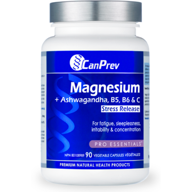 CanPrev Magnesium Ashwaganda B5 B6 C Stress Release 90 V Caps- CANPREV-The Health Store- Default Title
