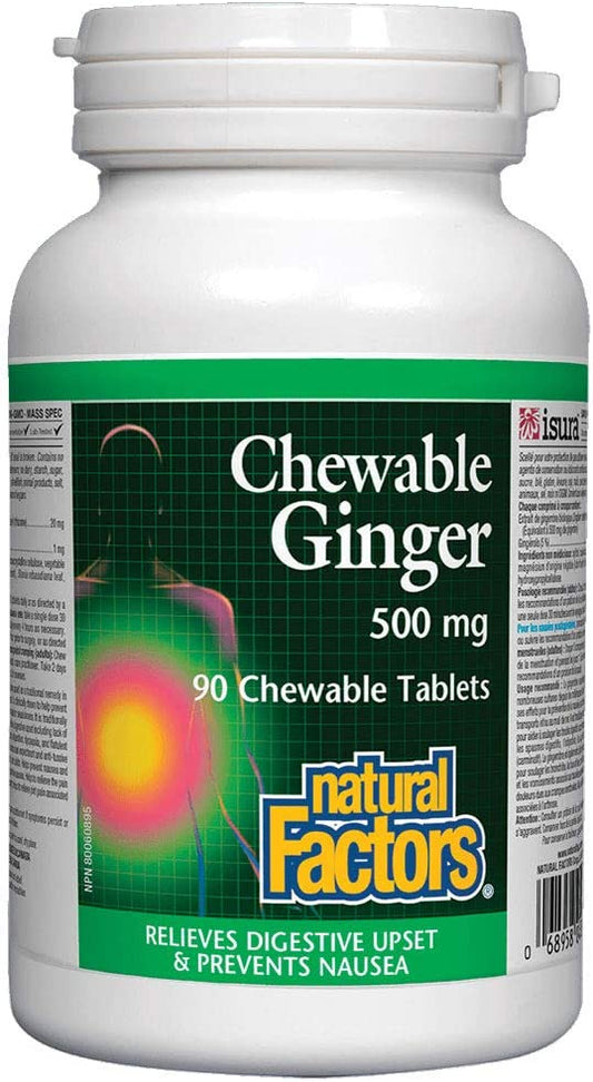 Natural Factors Chewable Ginger 500mg 90 Chewable Tabs