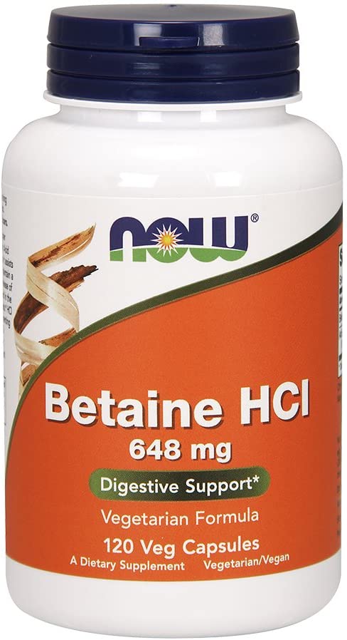 NOW Betaine HCI Digestive Support 648mg 120 Caps- PURE SOURCE-The Health Store- Default Title