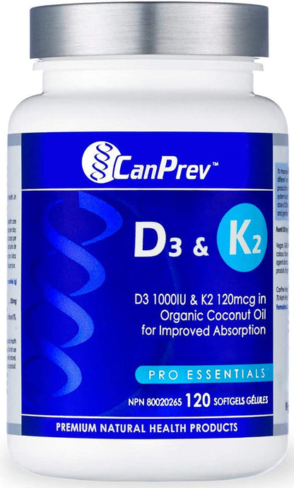 CanPrev D3 & K2 Org Coconut Oil 120 Softgels- CANPREV-The Health Store- Default Title