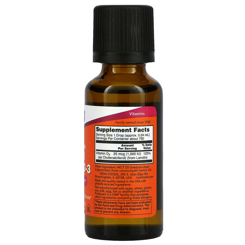 NOW Liquid Vitamin D3 1000IU 30mL- PURE SOURCE-The Health Store- Default Title