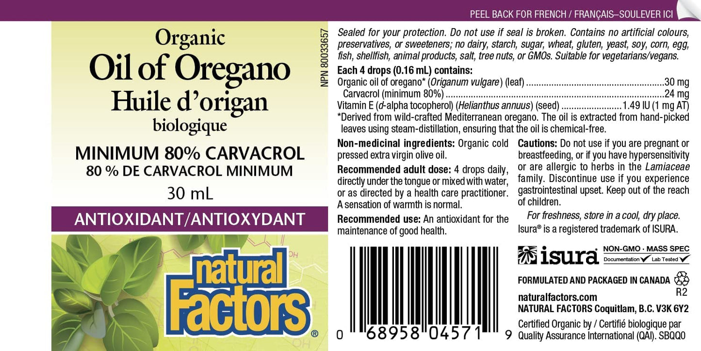 Natural Factors Oil of Oregano 30mL