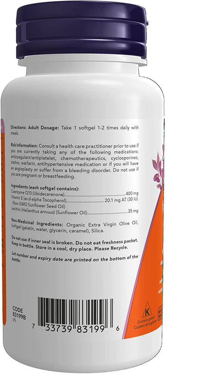 NOW CoQ10 400mg 30 Soft Gels- PURE SOURCE-The Health Store- Default Title