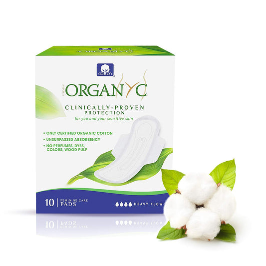 Organ(y)c Feminine Care Pads Heavy Flow 10 Count- PURITY LIFE-The Health Store- Default Title