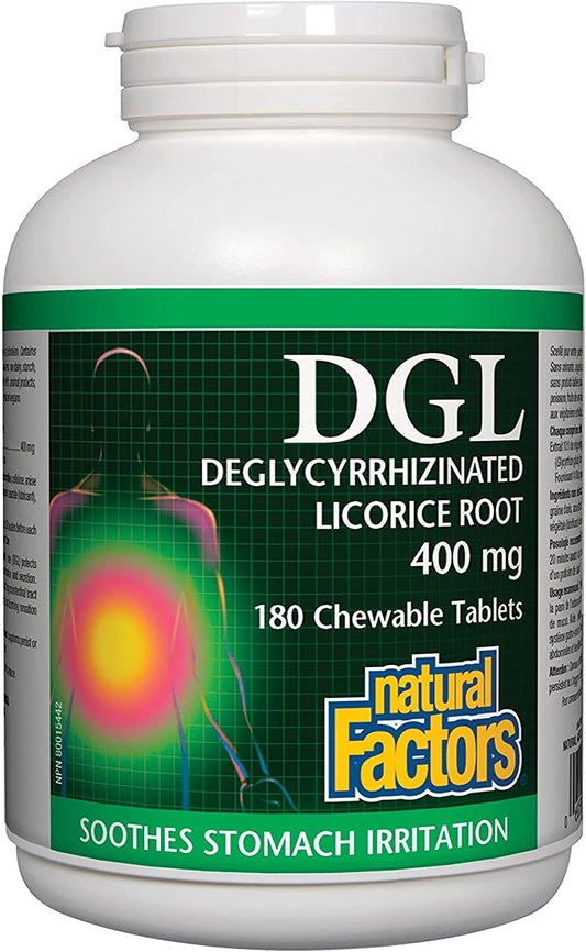 Natural Factors DGL 400mg 180 Chewable Tablets